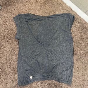 Lululemon grey tie in back shirt sleeve; good condition